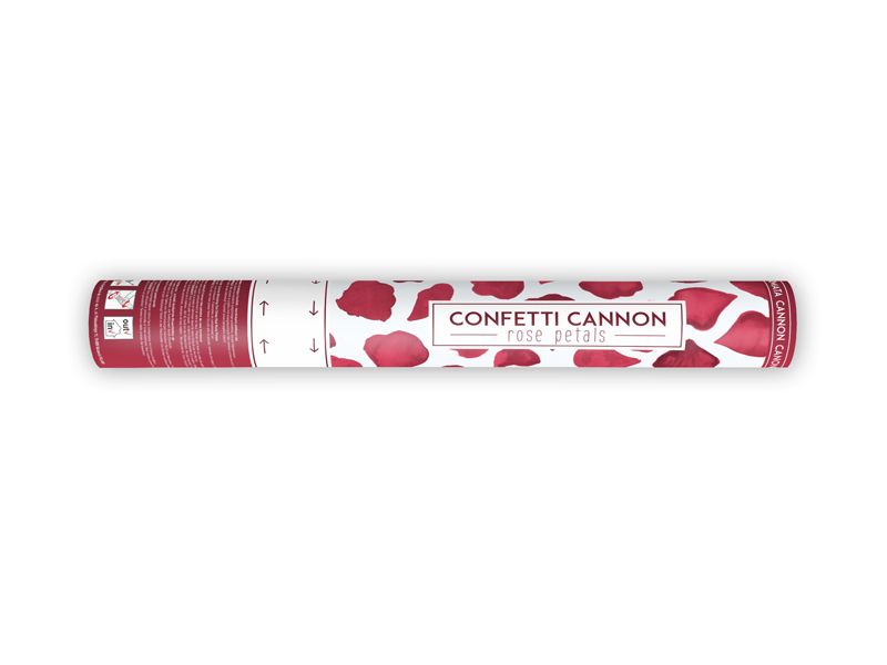 Confetti cannon with rose petals, deep red, 40cm (12) image
