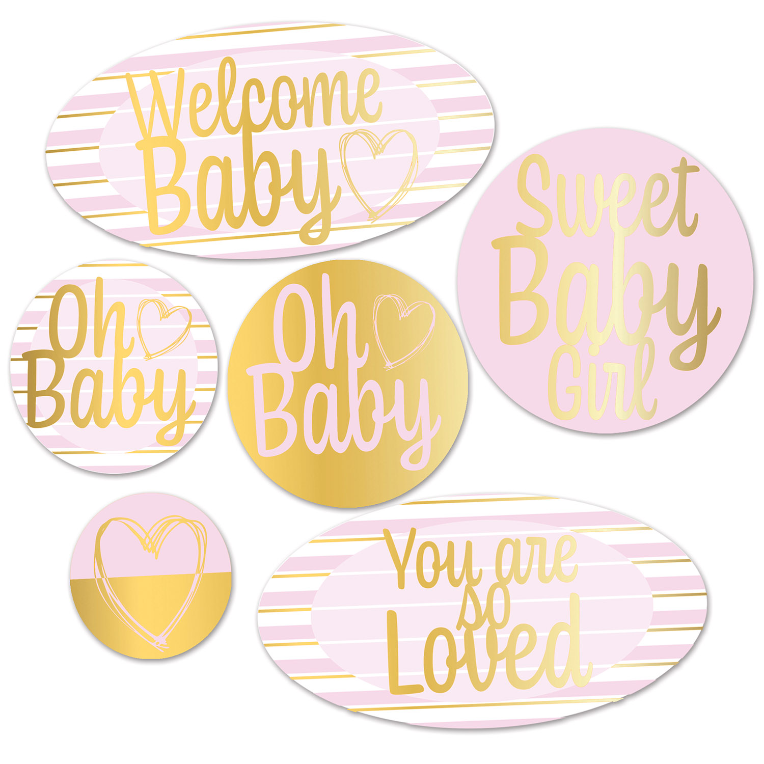 FOIL WELCOME BABY CUTOUTS (12) image