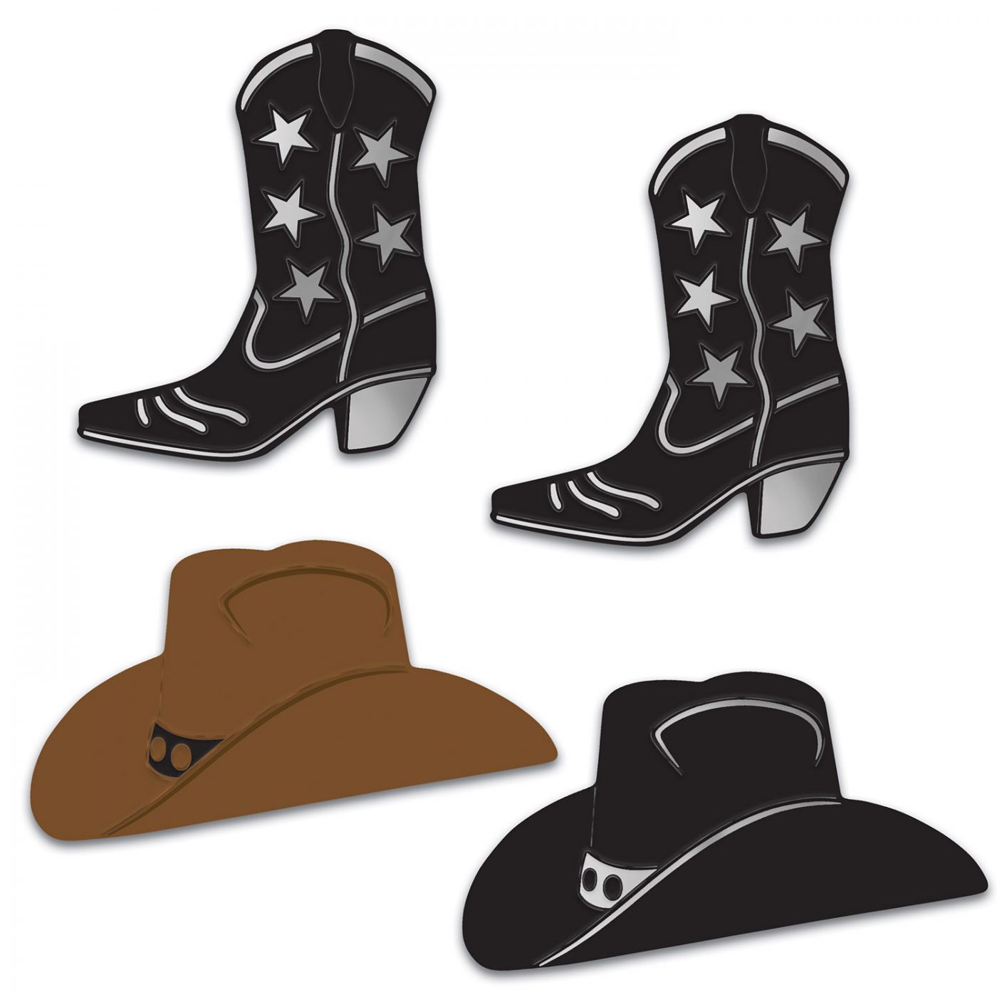 Foil Cowboy Hat & Boot Silhouettes (12) image