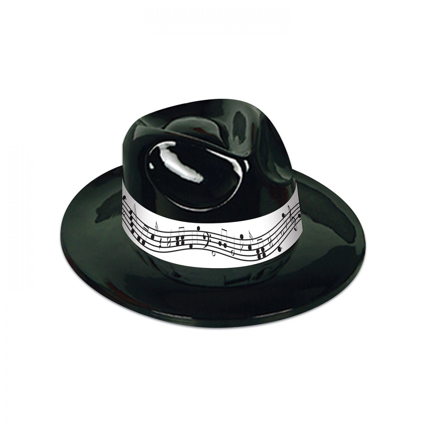 Black Plastic Fedora w/Music Band (25) image