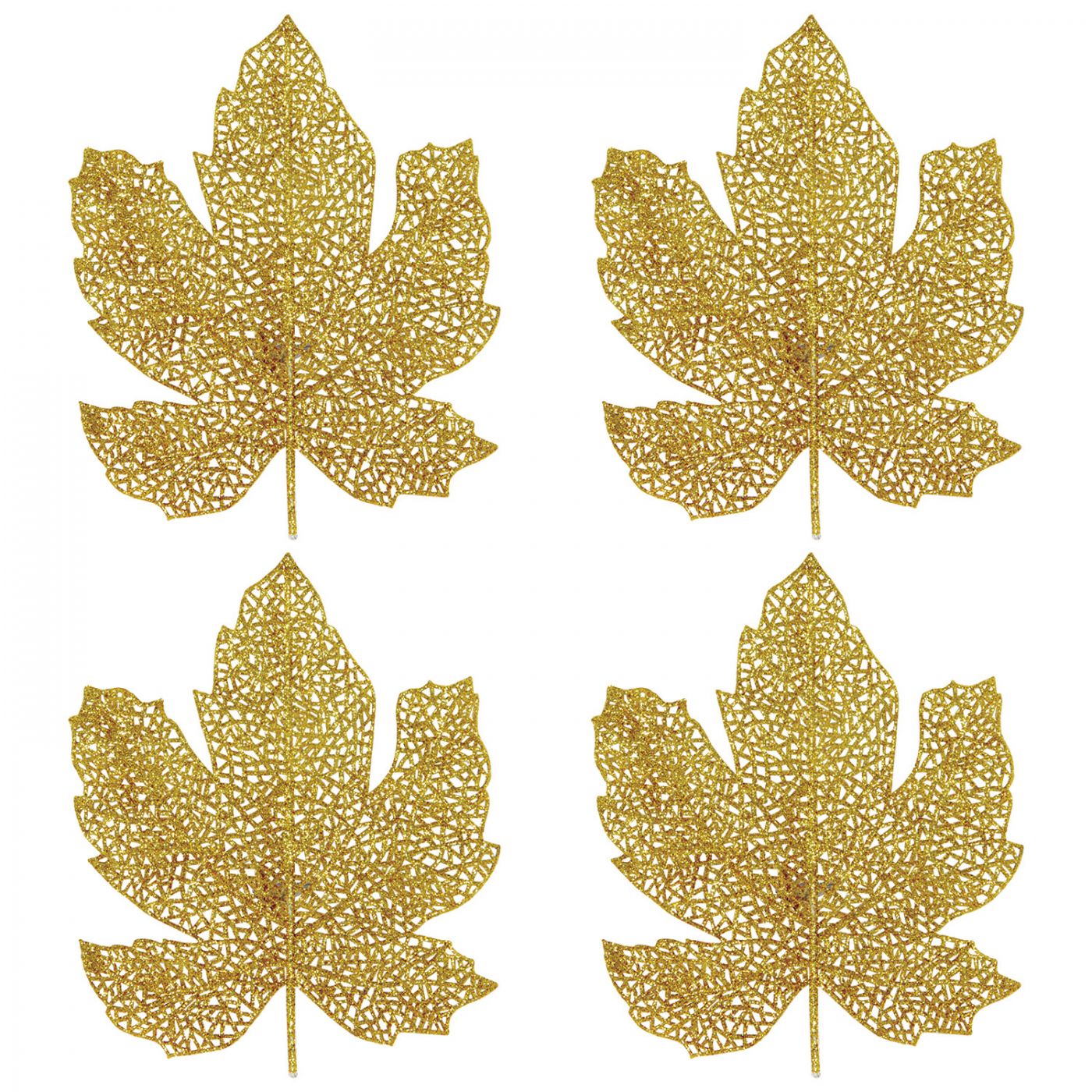 Glittered Fall Leaves (12) image